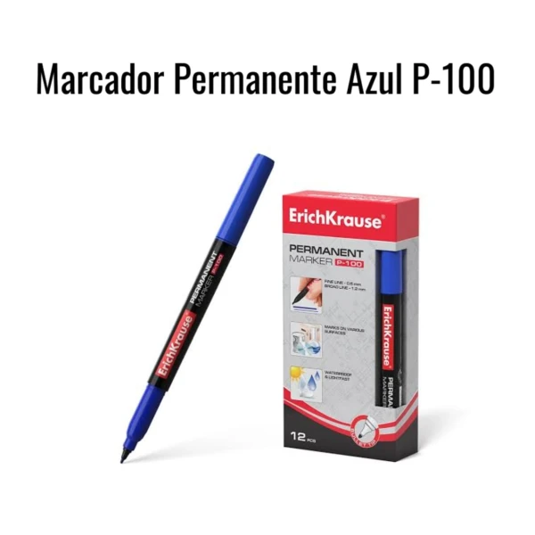 Marcador Permanente Azul P-100's foto | HAY DE TODO |  BizneCubano