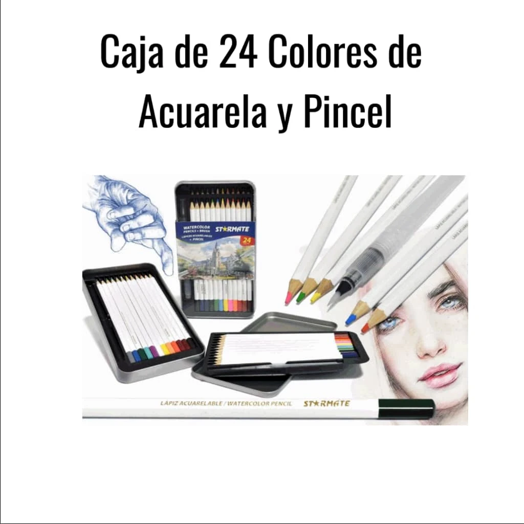 Caja de 24 colores de acuarela y pincel's foto | HAY DE TODO |  BizneCubano