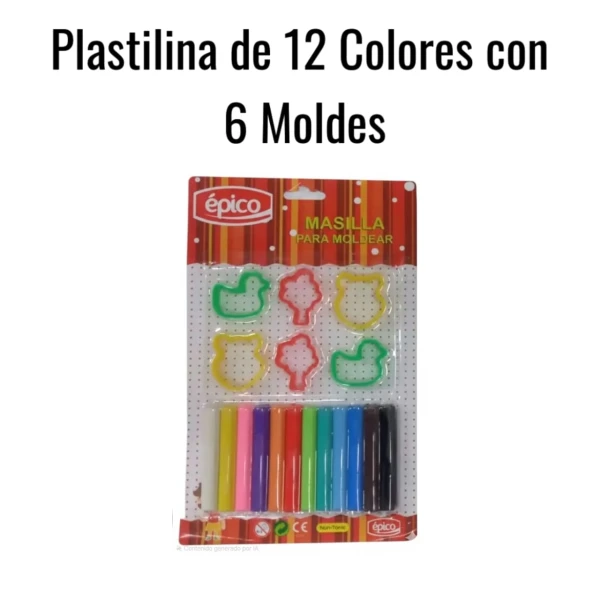 Plastilina de 12 colores con 6 moldes's foto | HAY DE TODO |  BizneCubano
